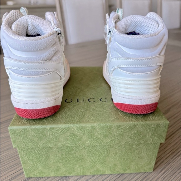 GUCCI 🤍🤎 Limited Edition High Top Zip Up Kids Sneakers - Picture 13 of 15
